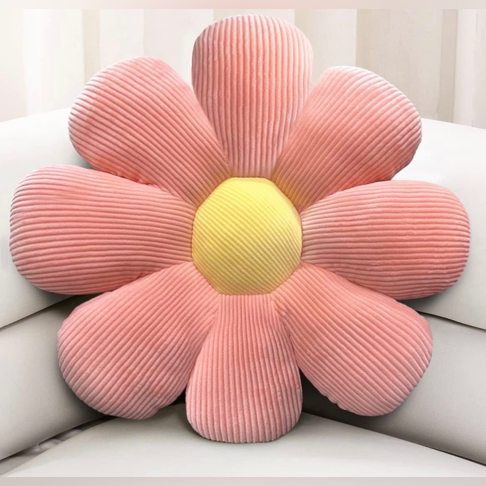 Flower plush throw pillow